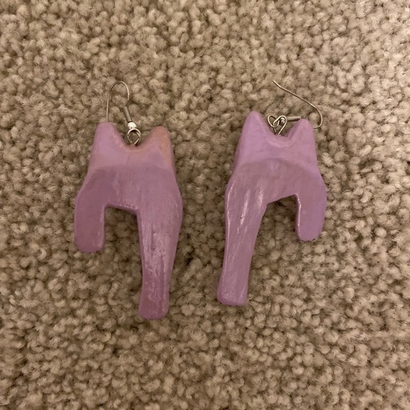 PURPLE Cat Earrings - Picture 5 of 9